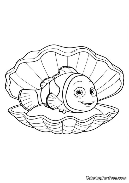 Nemo resting in shell