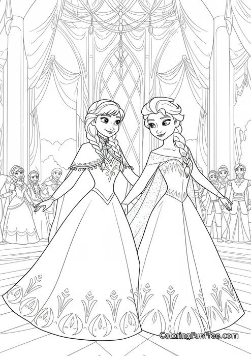 Anna and Elsa ballroom coronation