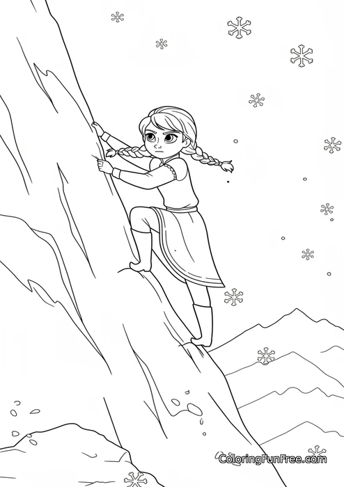 Anna climbing icy mountain