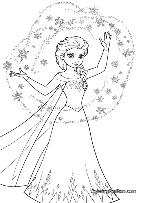 Elsa conjuring snowflakes