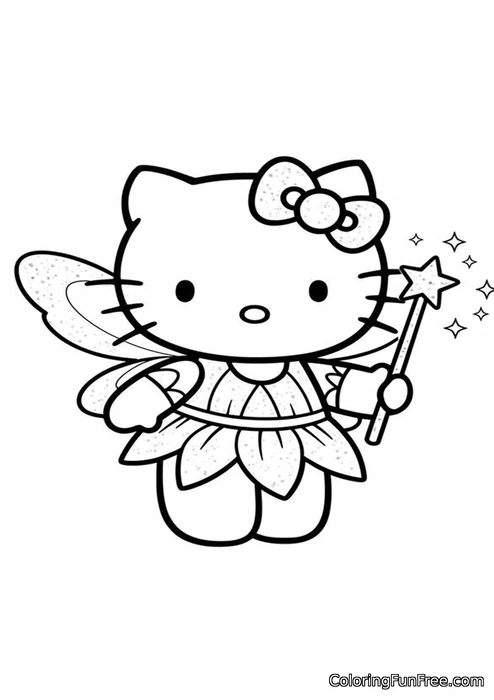 Hello kitty as fairy with wings