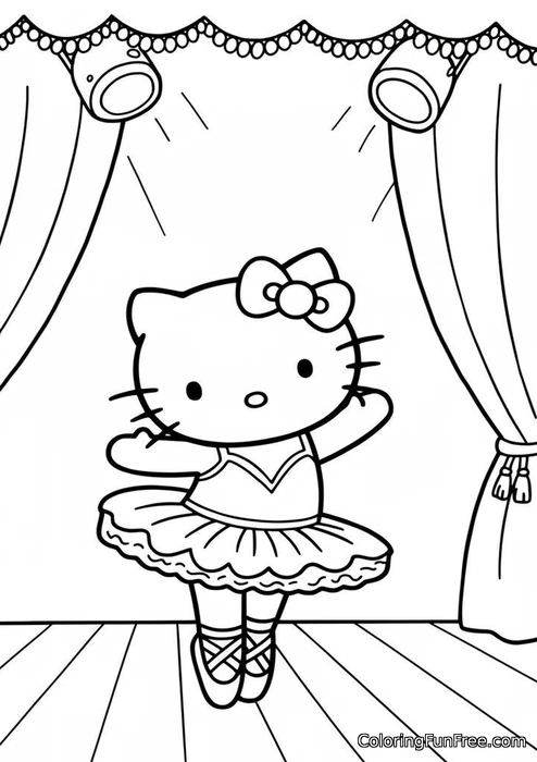 Hello kitty dancing on stage