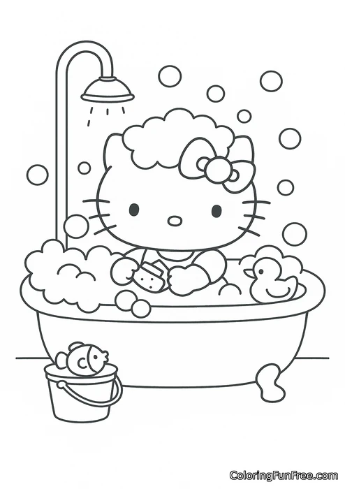 Hello kitty in bathtub