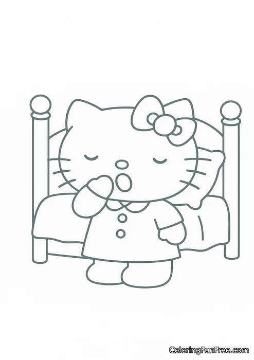 Hello kitty in bedroom