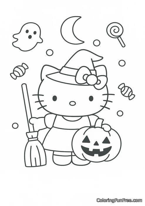 Hello kitty in halloween costume