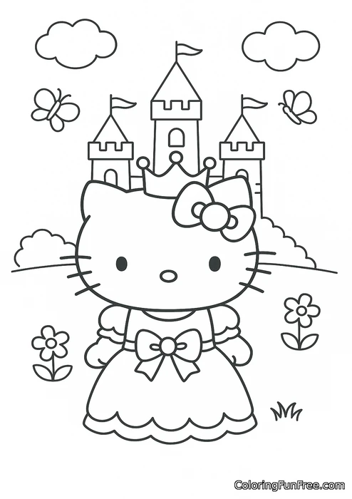 Hello kitty in princess castle