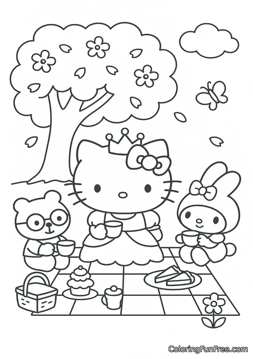 Hello kitty on picnic