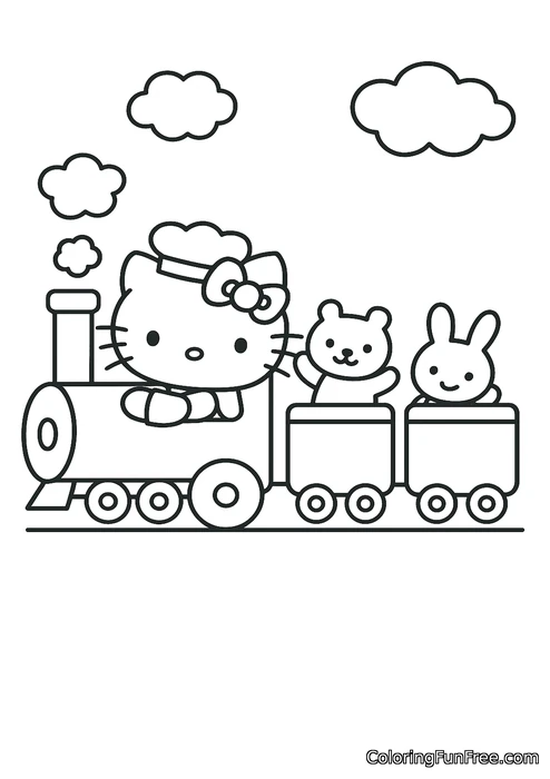 Hello kitty riding toy train