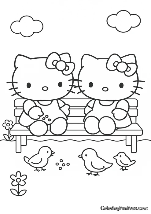 Hello kitty sitting on shelf