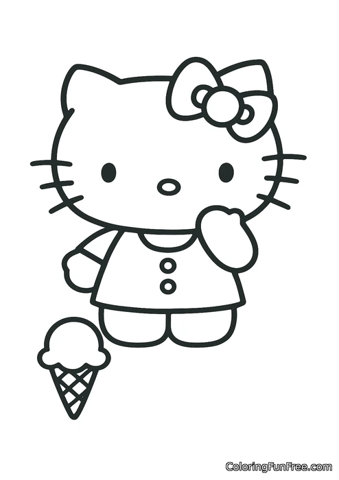 Hello kitty with ice cream