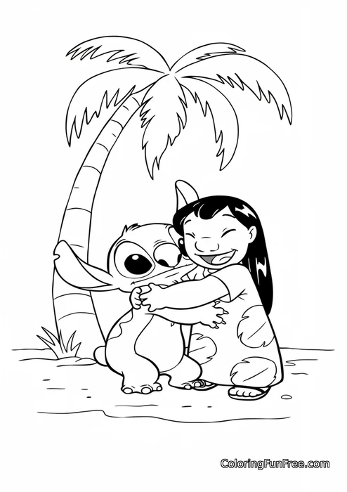 Lilo and Stitch hugging