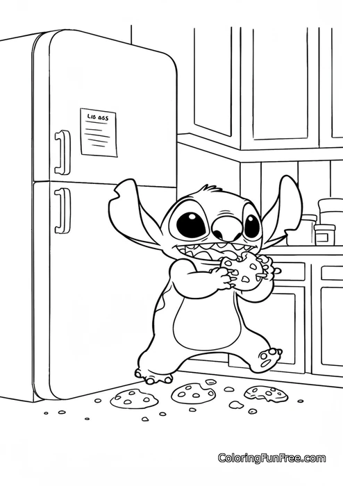 Stitch eating cookies