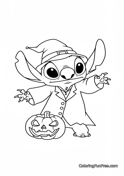 Stitch Halloween costume Jack-o-lantern