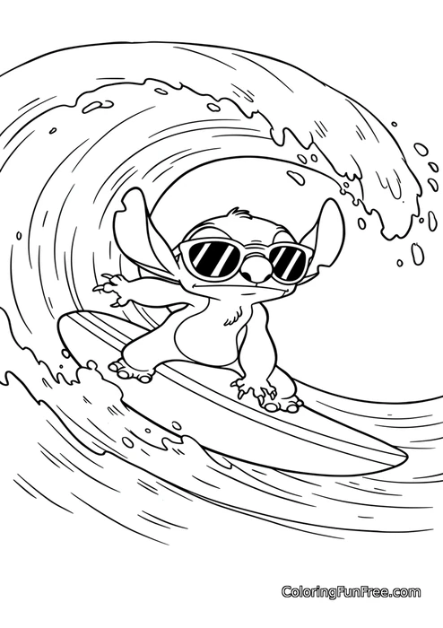 Stitch surfing wave