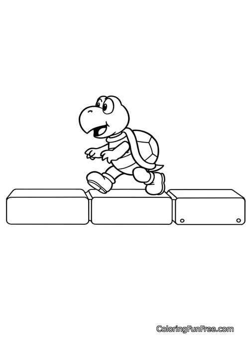 Koopa Troopa walking on blocks