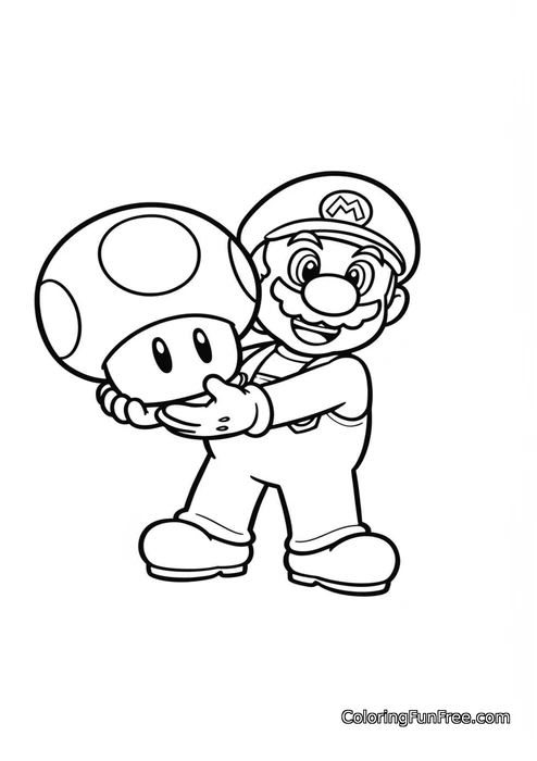 Mario holding super mushroom