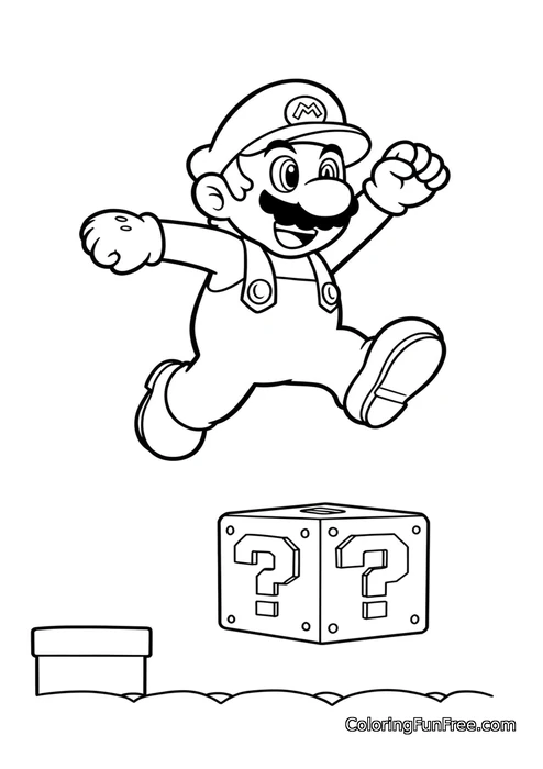 Mario jumping over question block