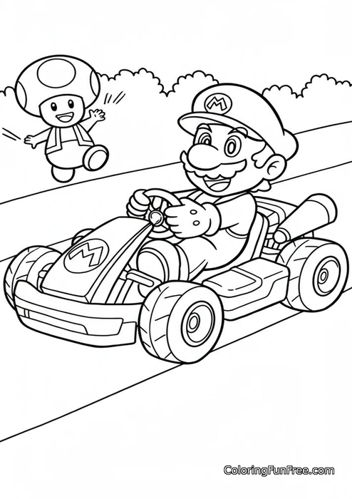 Mario Kart Toad waving