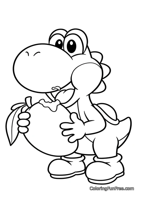Yoshi eating fruit
