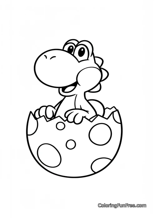 Yoshi hatching from egg