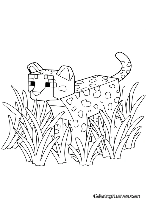Minecraft ocelot in tall grass