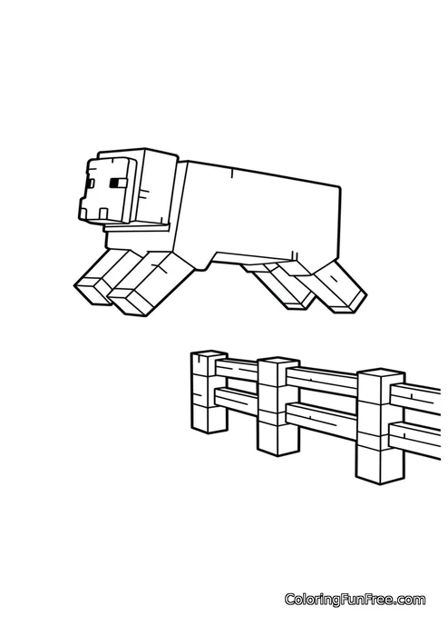 Minecraft sheep jumping fence