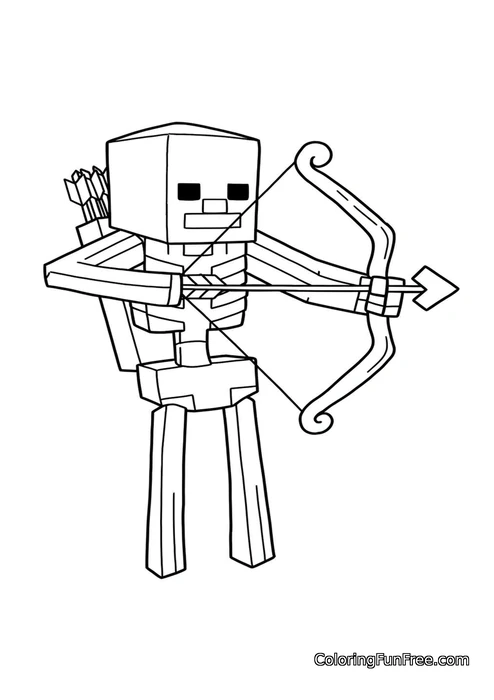 Minecraft skeleton with bow and arrow