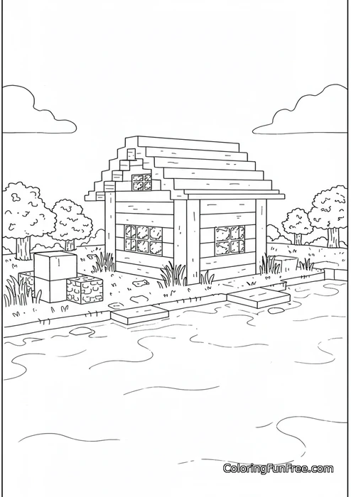 Minecraft wooden house