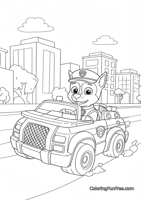 Paw Patrol Chase driving police car city