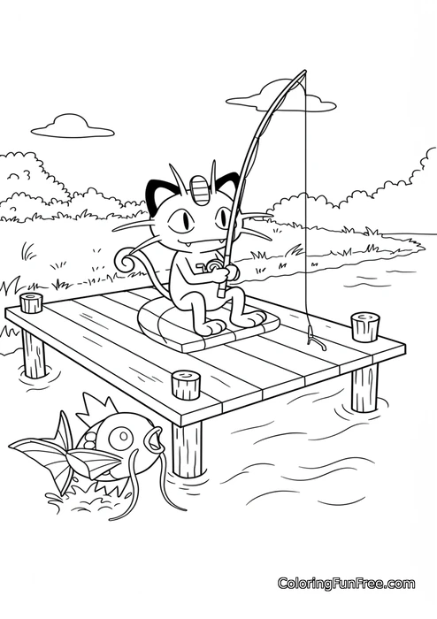 Pokemon meowth fishing