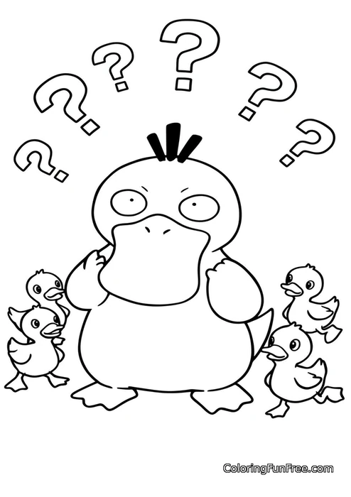 Pokemon psyduck confused with ducklings