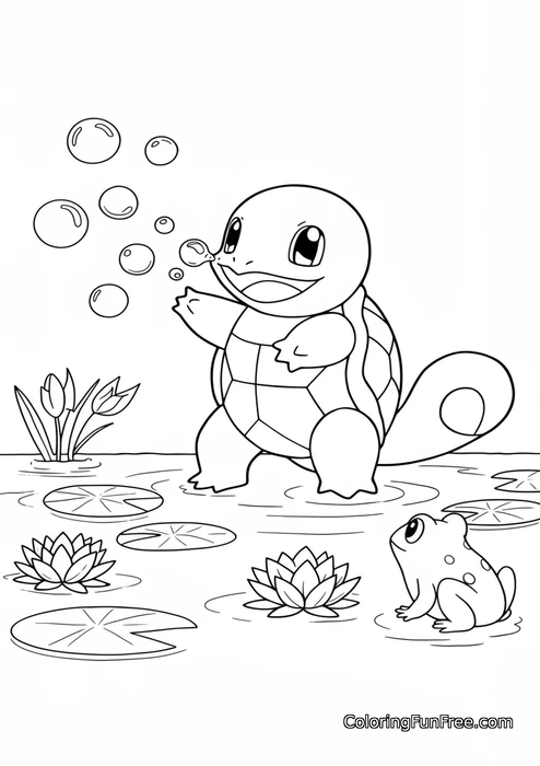 Pokemon squirtle blowing bubbles