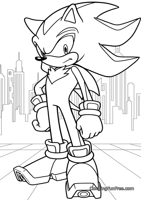 Shadow the hedgehog cityscape