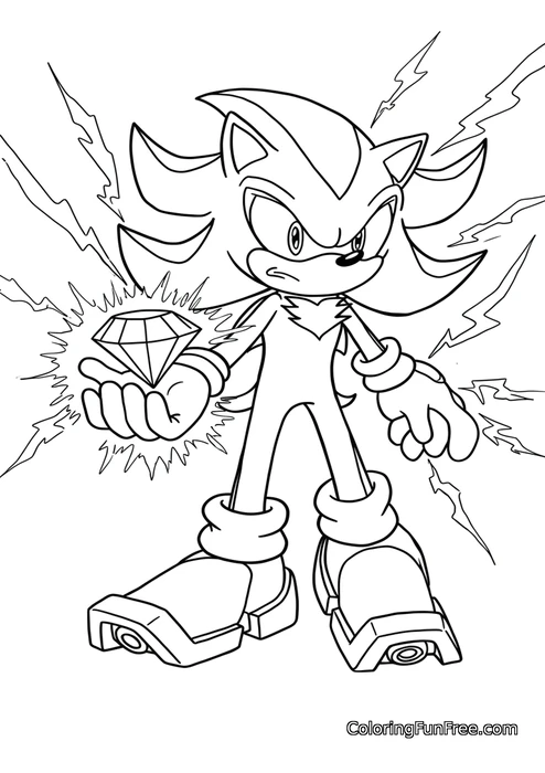 Shadow the hedgehog holding chaos