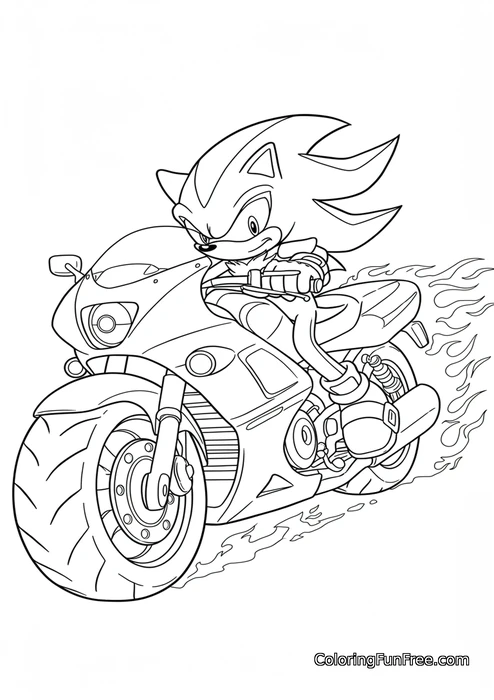 Shadow the hedgehog motorcycle flames