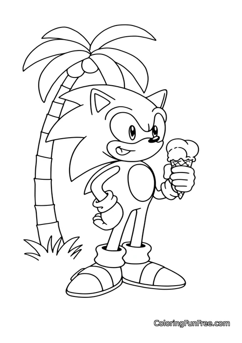 Sonic eating ice cream