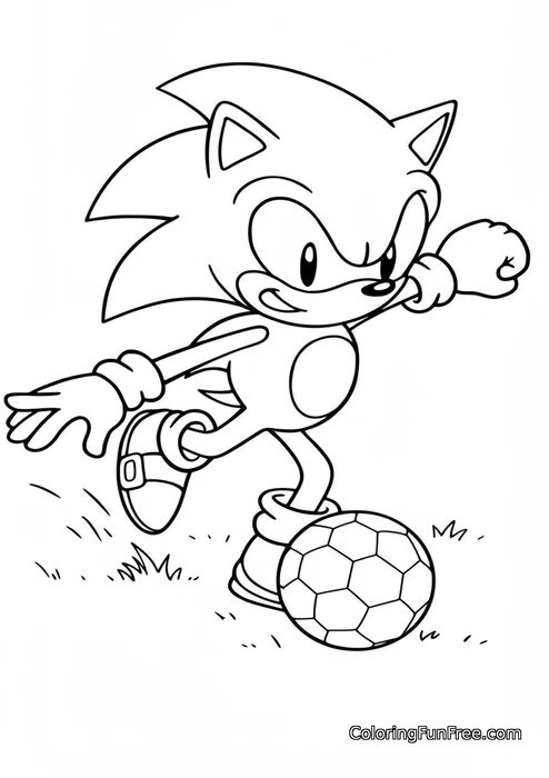 Sonic playing soccer