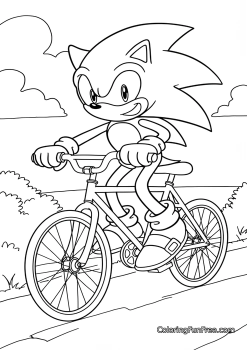 Sonic riding bicycle