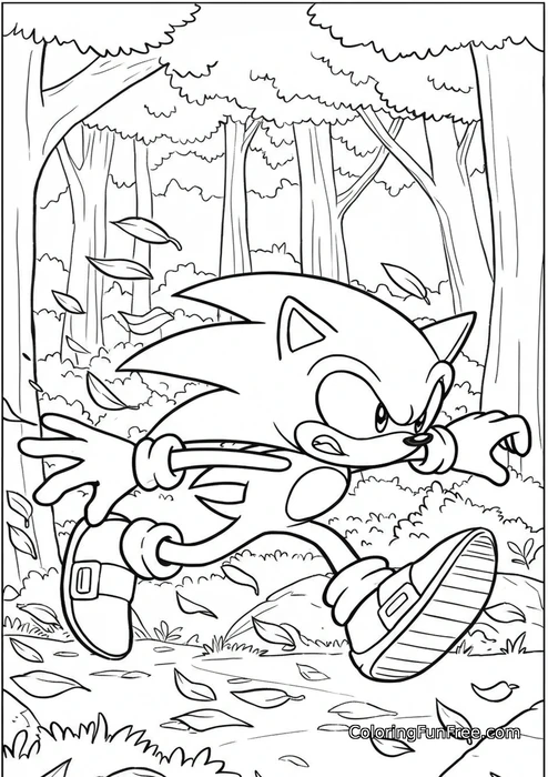 Sonic running through forest