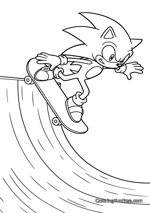 Sonic skateboarding ramp
