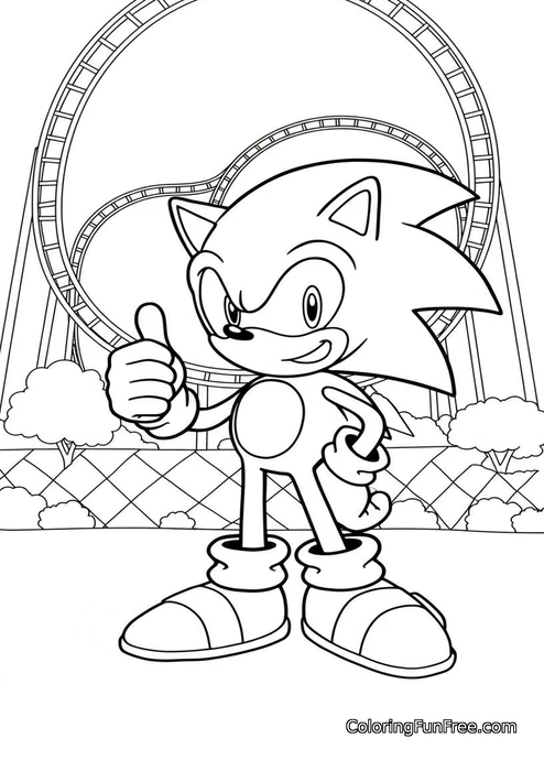 Sonic thumbs up rollercoaster