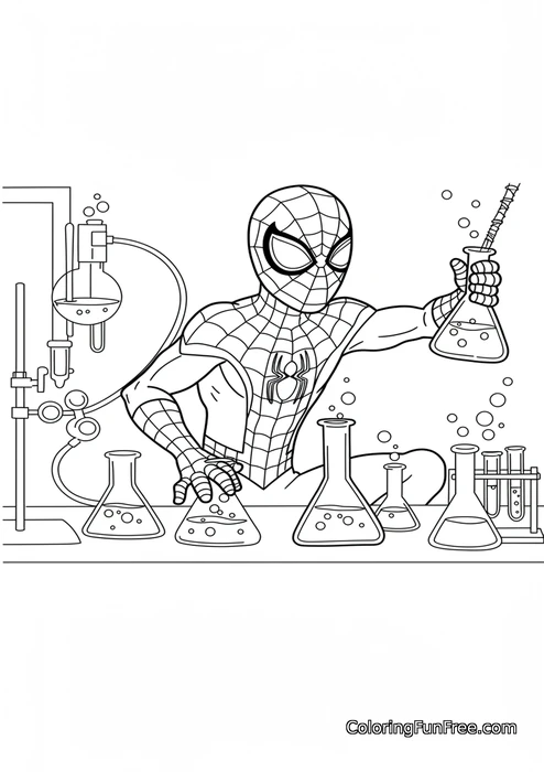 Spiderman science lab beakers
