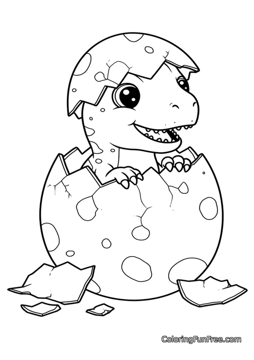 Baby dinosaur hatching from egg-img