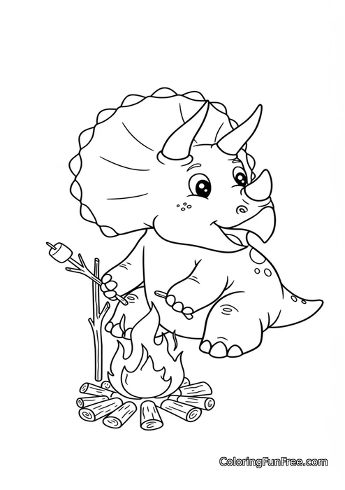 Triceratops roasting marshmallows-img