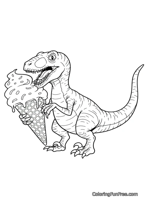 Raptor holding ice cream cone-img
