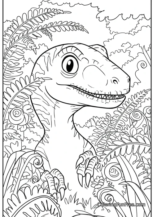 Raptor in dense fern