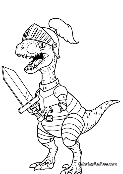 Raptor knight in armor with sword-img