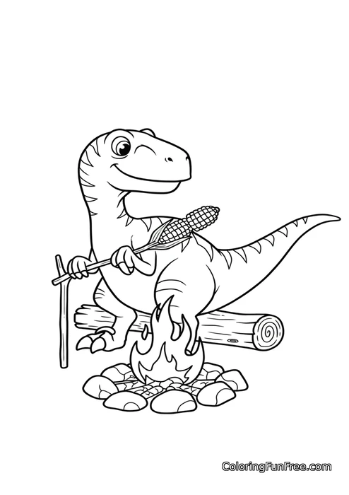 Raptor roasting corn
