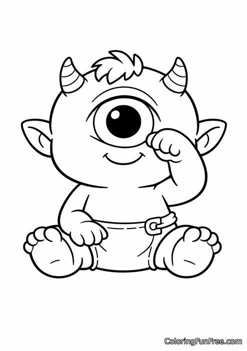 A baby cyclops trying to wink