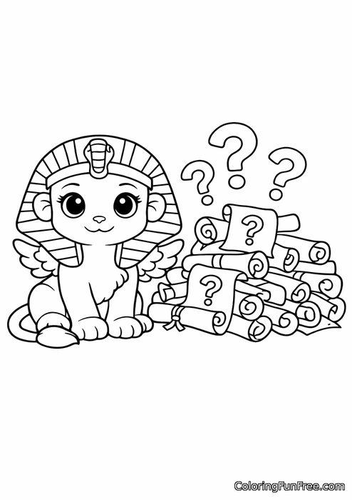 A baby sphinx sitting